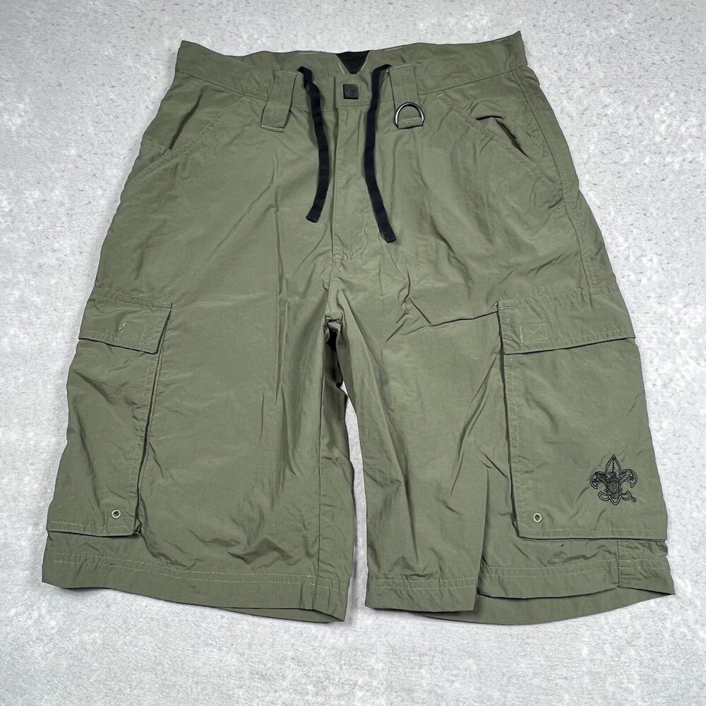 Boy Scouts of America Shorts Mens Small Green Cargo Centennial Uniform Nylon